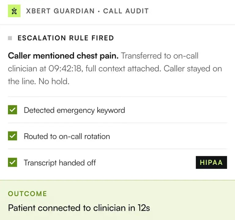 XBert AI Guardian - call audit