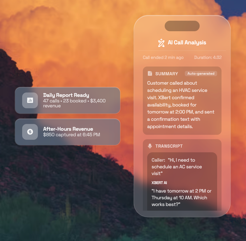 XBert AI call analysis