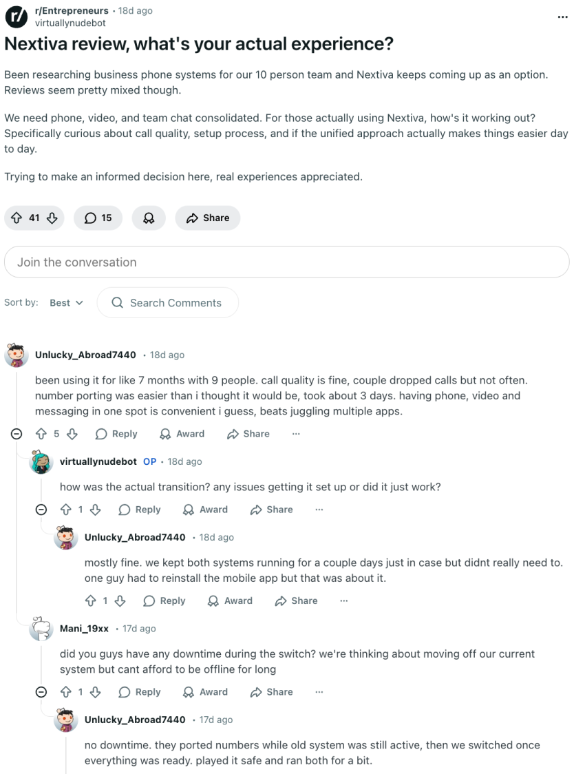 Nextiva review by user