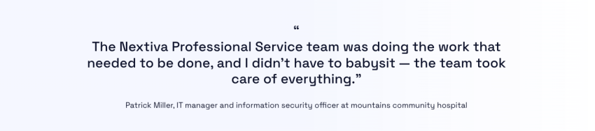 Happy customer testimonial about Nextiva