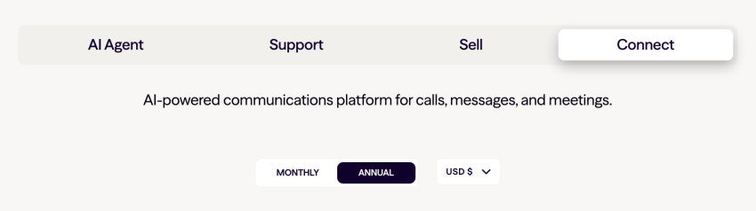 Monthly vs. annual billing -- easily see it by switching the toggle on the pricing page
