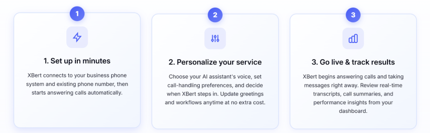 Three steps to set up XBert AI in minutes