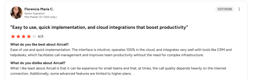 Aircall small business review