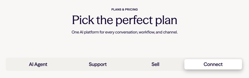 Dialpad's plans & pricing: Connect, Support, Sell, AI Agent