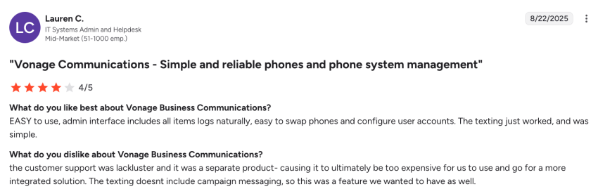 Vonage customer support