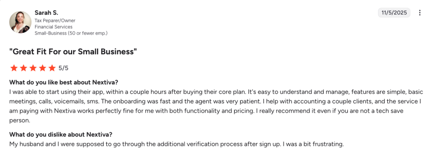 Nextiva customer support review