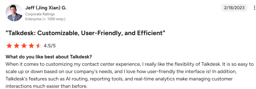 Talkdesk reviews by real user