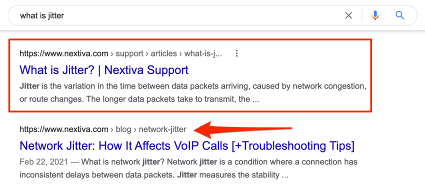 Network jitter