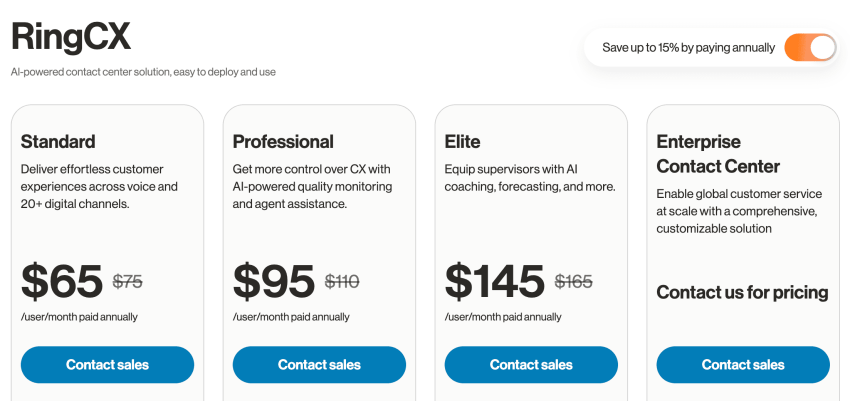 RingCentral RingCX: Contact center software