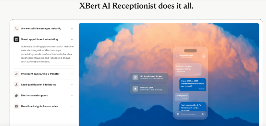 XBert AI Receptionist does it all