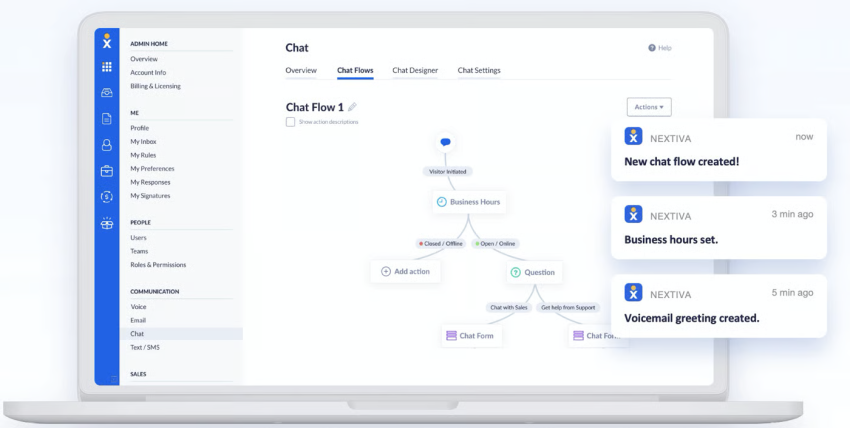 Create chat flows with Nextiva