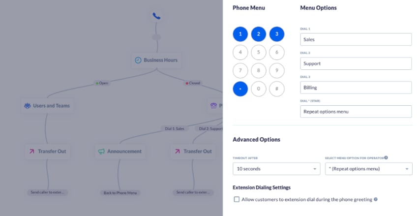 Setting up IVR call flow in Nextiva