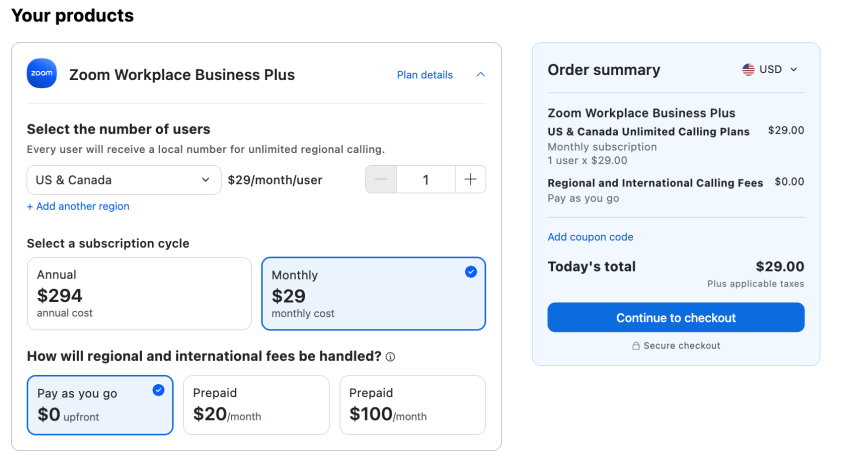 Zoom Workplace Business Plus