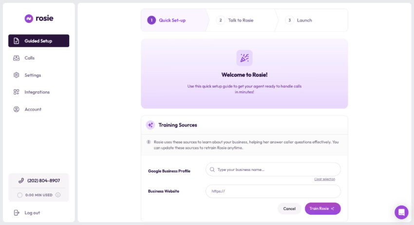 Rosie virtual receptionist