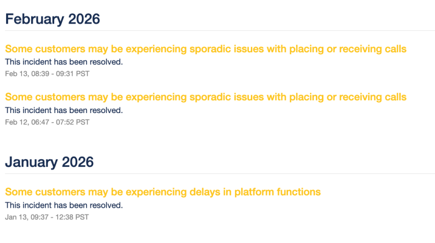 Dialpad outage feb 2026