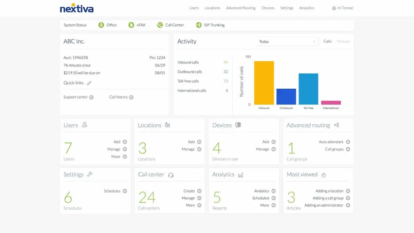 User management in Nextiva