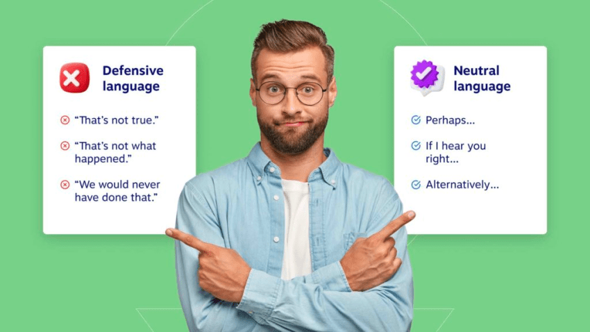 Defensive language vs. neutral language for customer service