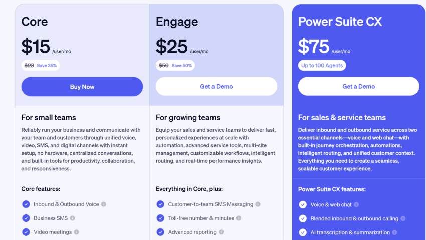 Nextiva pricing plans