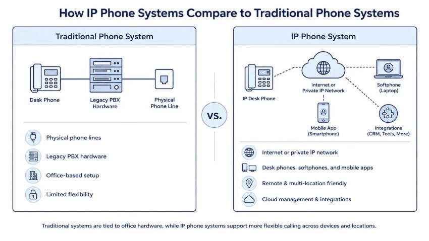 How IP phone systems compare to traditional phone systems