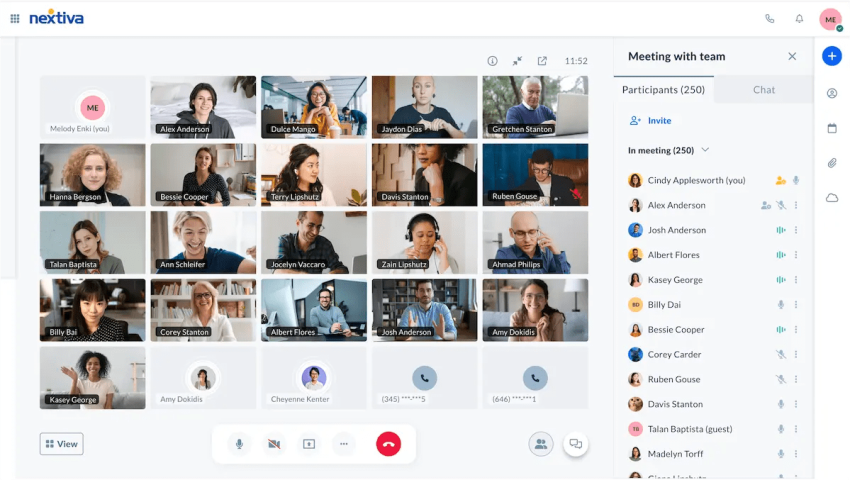 Video meetings in Nextiva