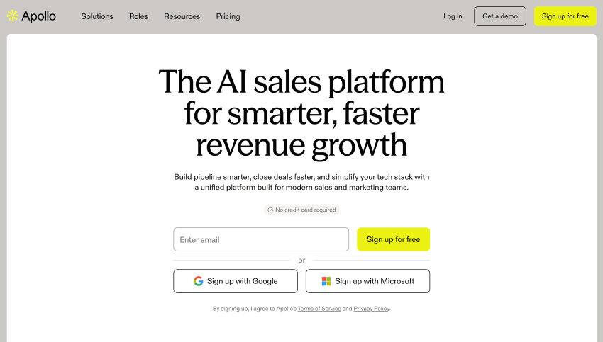 Apollo . io homepage