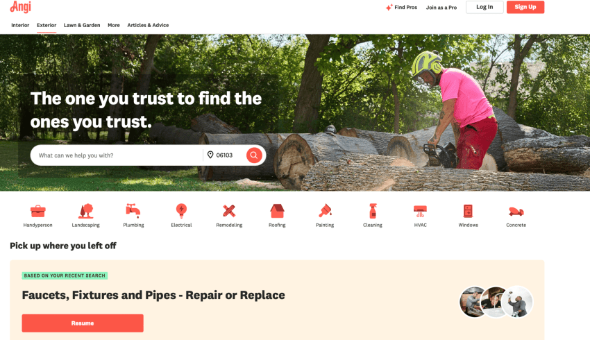 Platforms like Angi connect customers with service providers in specific categories.