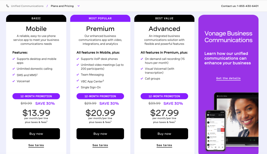 Vonage pricing