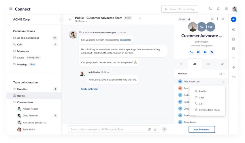 Dashboard for customer advocate team