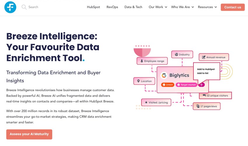 Breeze Intelligence homepage