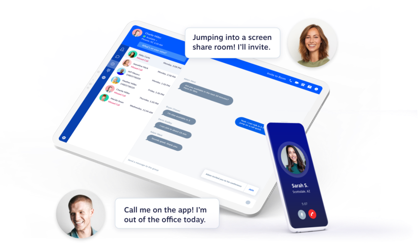Mobile and desktop softphone