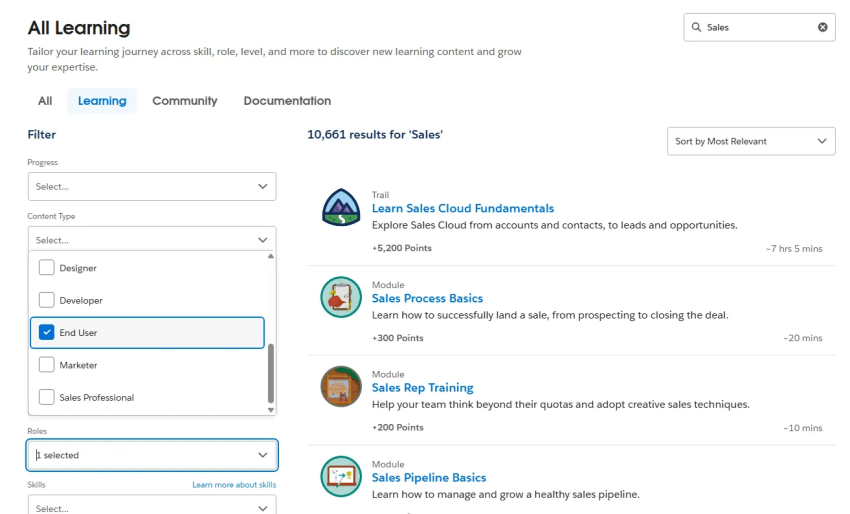 Out-of-the-box training from Salesforce