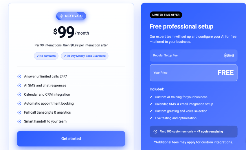 Nextiva AI pricing