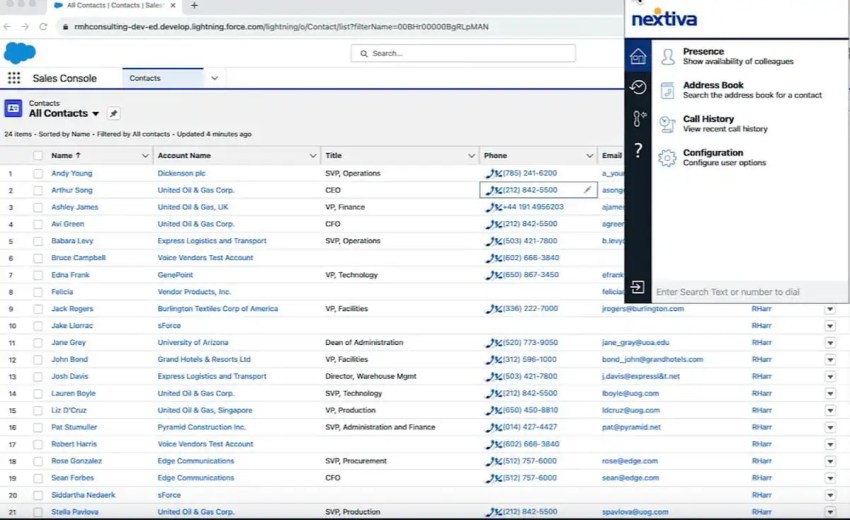 Sales console