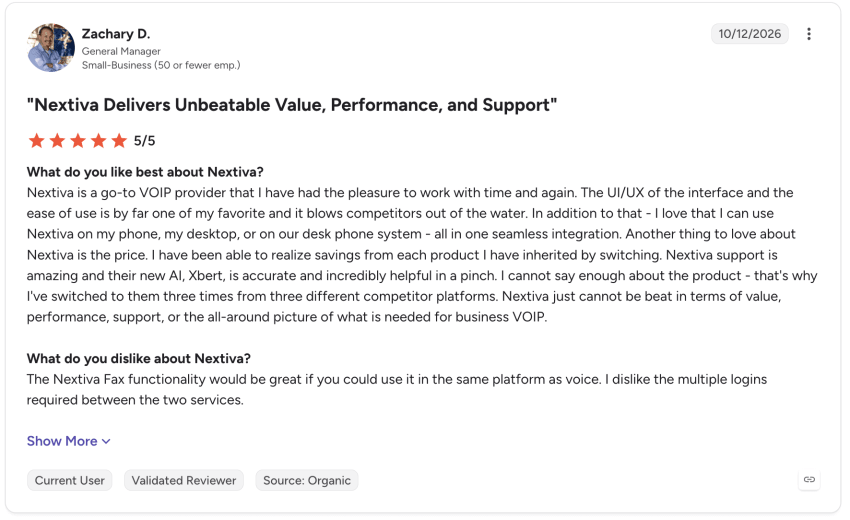 Nextiva G2 review