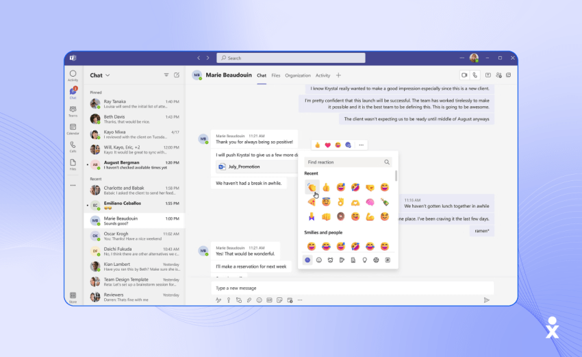 A screenshot of the Microsoft Teams interface. 