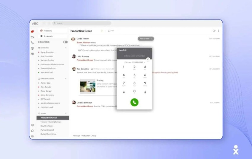 Screenshot of Avaya platform