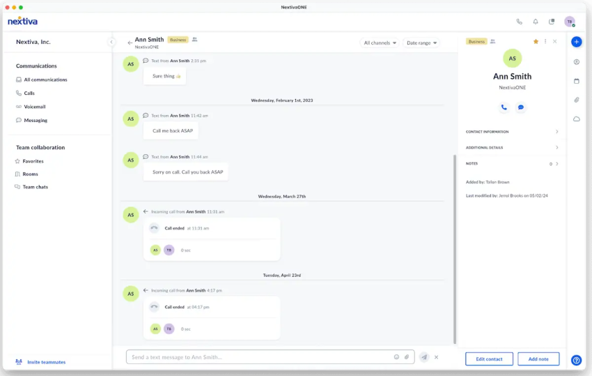 Nextiva-communications-dashboard
