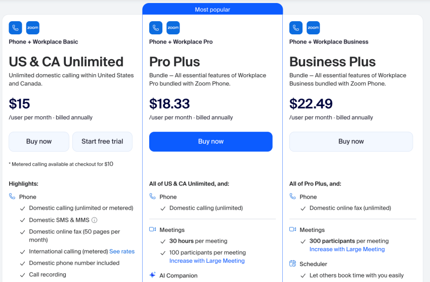 Zoom Phone Plans