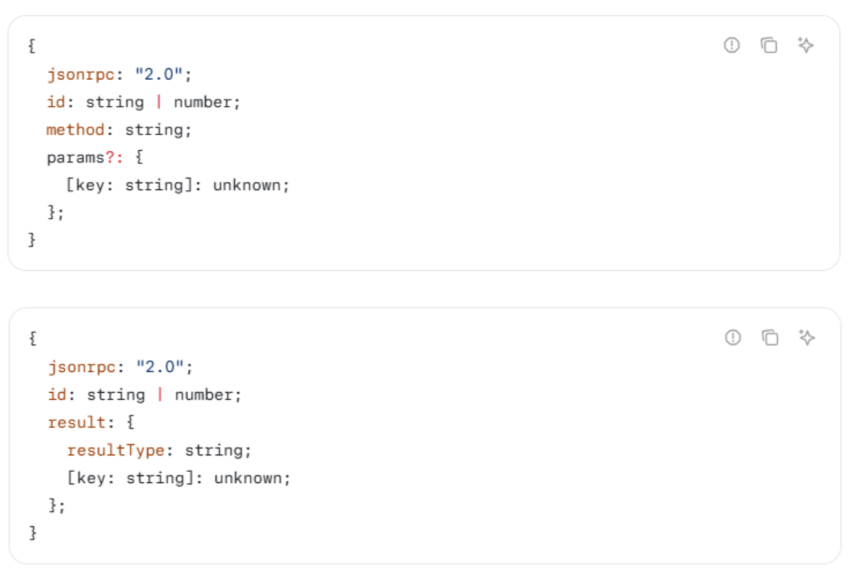MCP messages use JSON-RPC 2.0, and results can contain ordinary content plus structured data validated against an optional output schema.