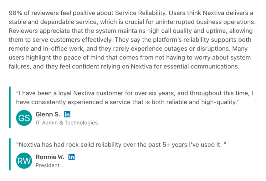 Nextiva call quality review