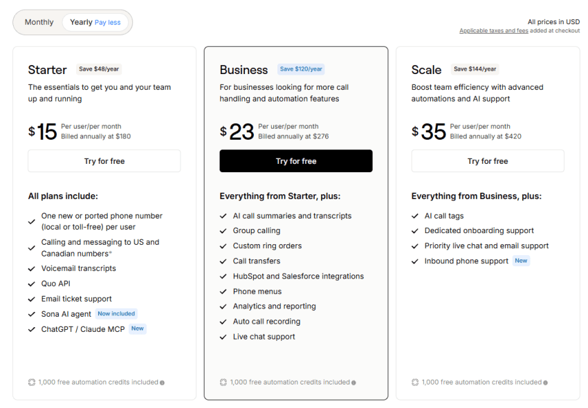 Quo Plans & Pricing 2026