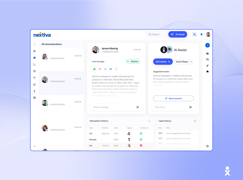 A screenshot shows Nextiva