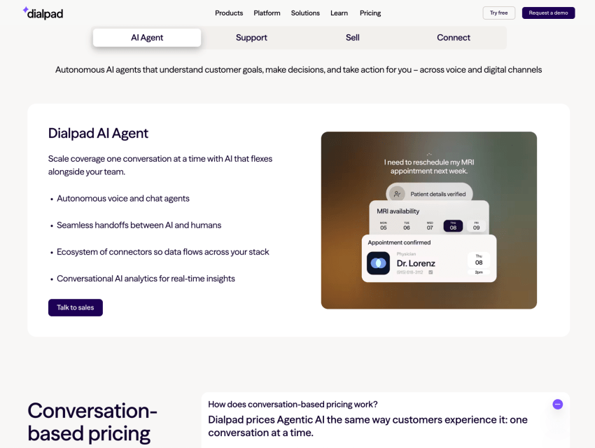 Dialpad AI Agent plan
