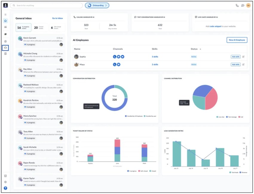 Screenshot of Nextiva onboarding general inbox