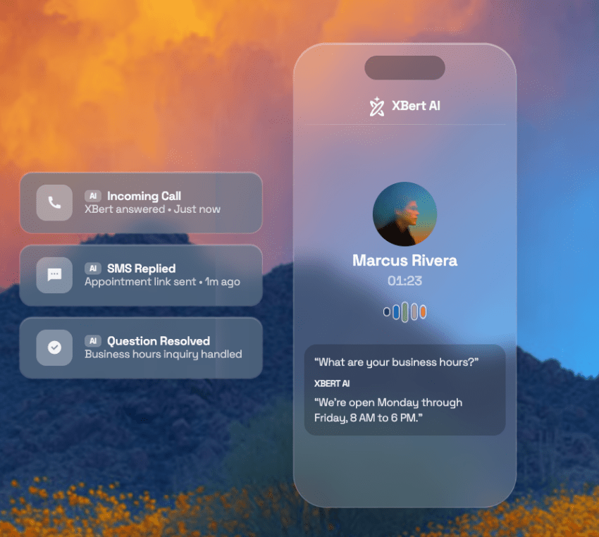 XBert AI handles incoming call