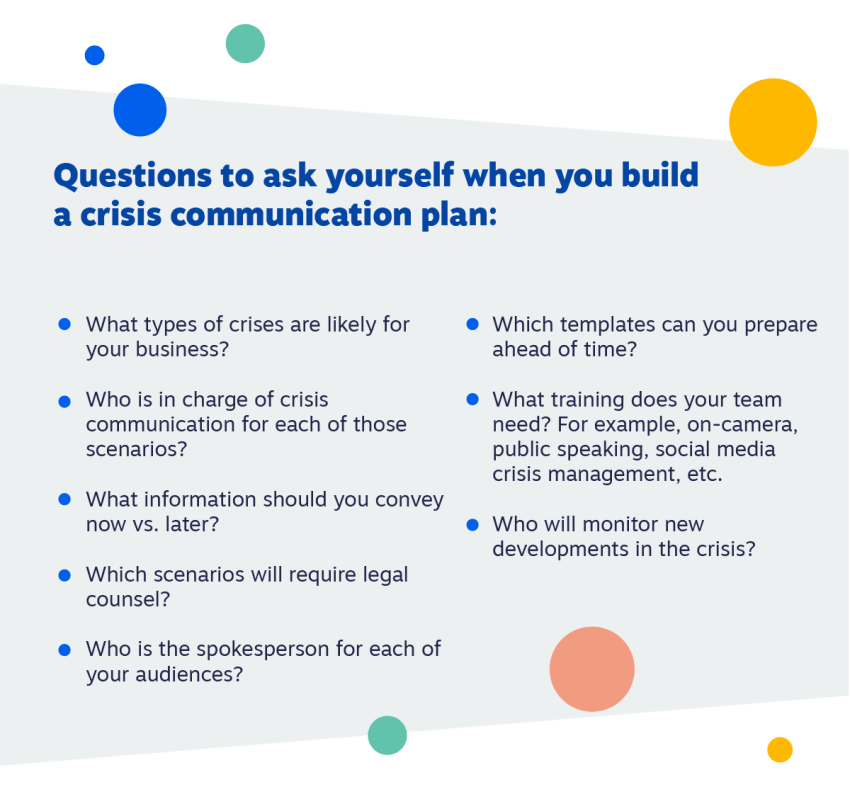 Questions to ask when building a crisis communications plan