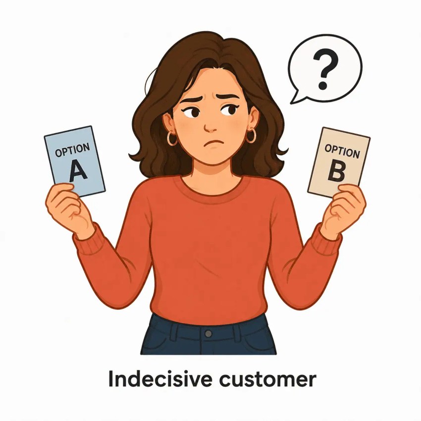 Indecisive customer