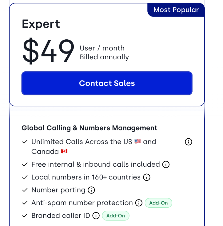 CloudTalk pricing - Expert plan