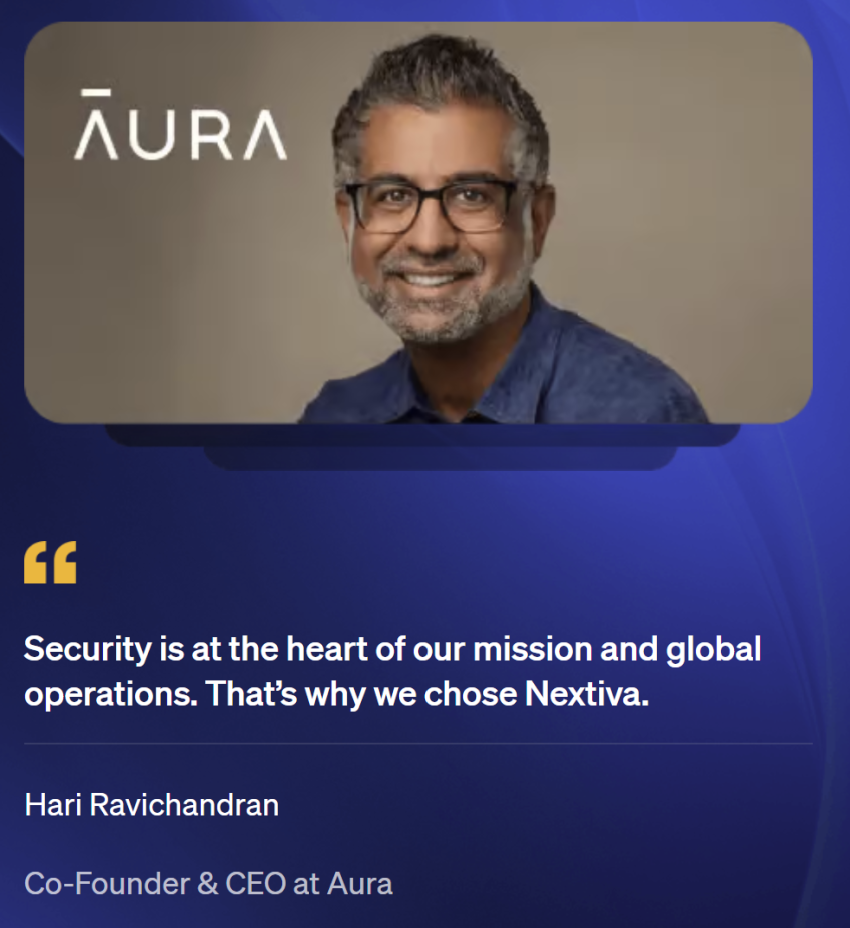 Aura CEO Hari Ravichandran customer testimonial for Nextiva.