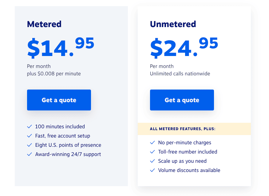 SIP trunking pricing plans are usually either metered or unmetered